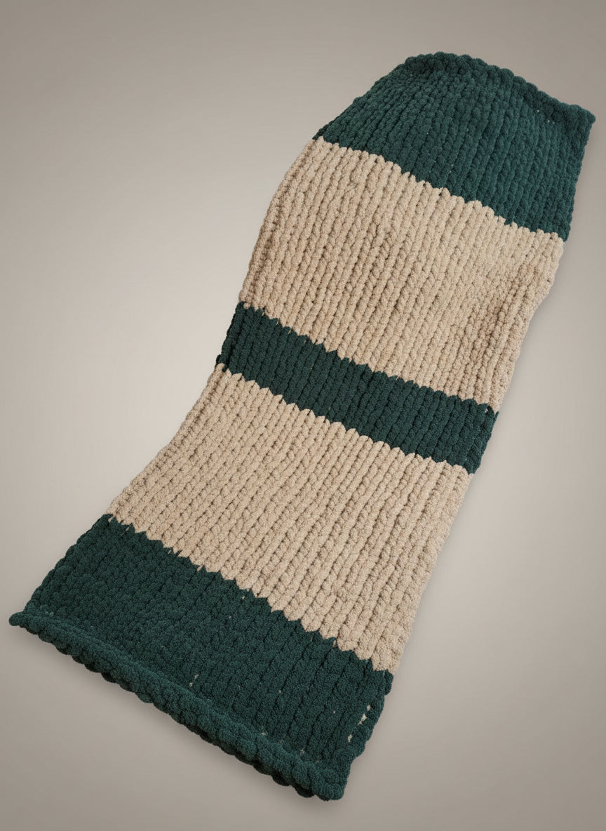 Chunky Knit Blanket - Large Striped