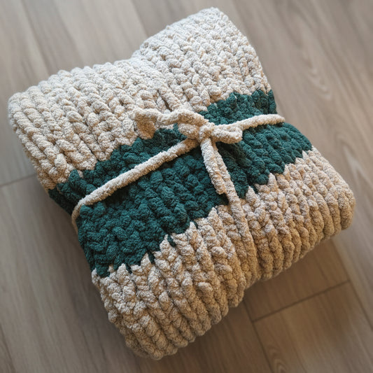 Chunky Knit Blanket - Large Striped