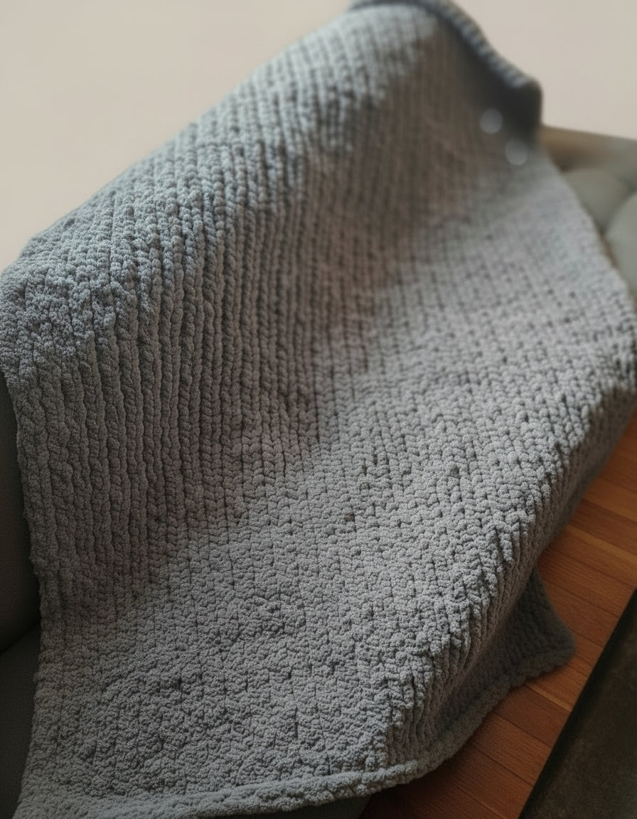 Chunky Knit Blanket - Solid Color - Large