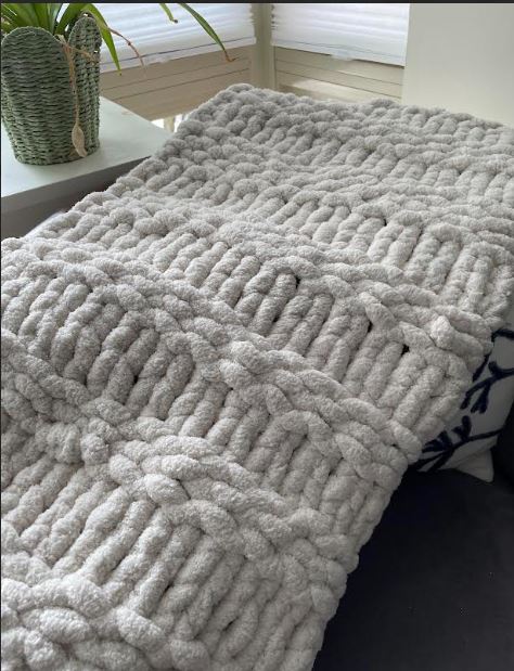 Double Garter Stitch Chunky Blanket - Standard