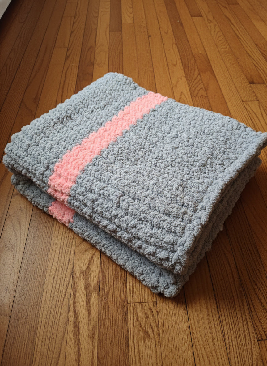 Chunky Knit Blanket - Standard Striped