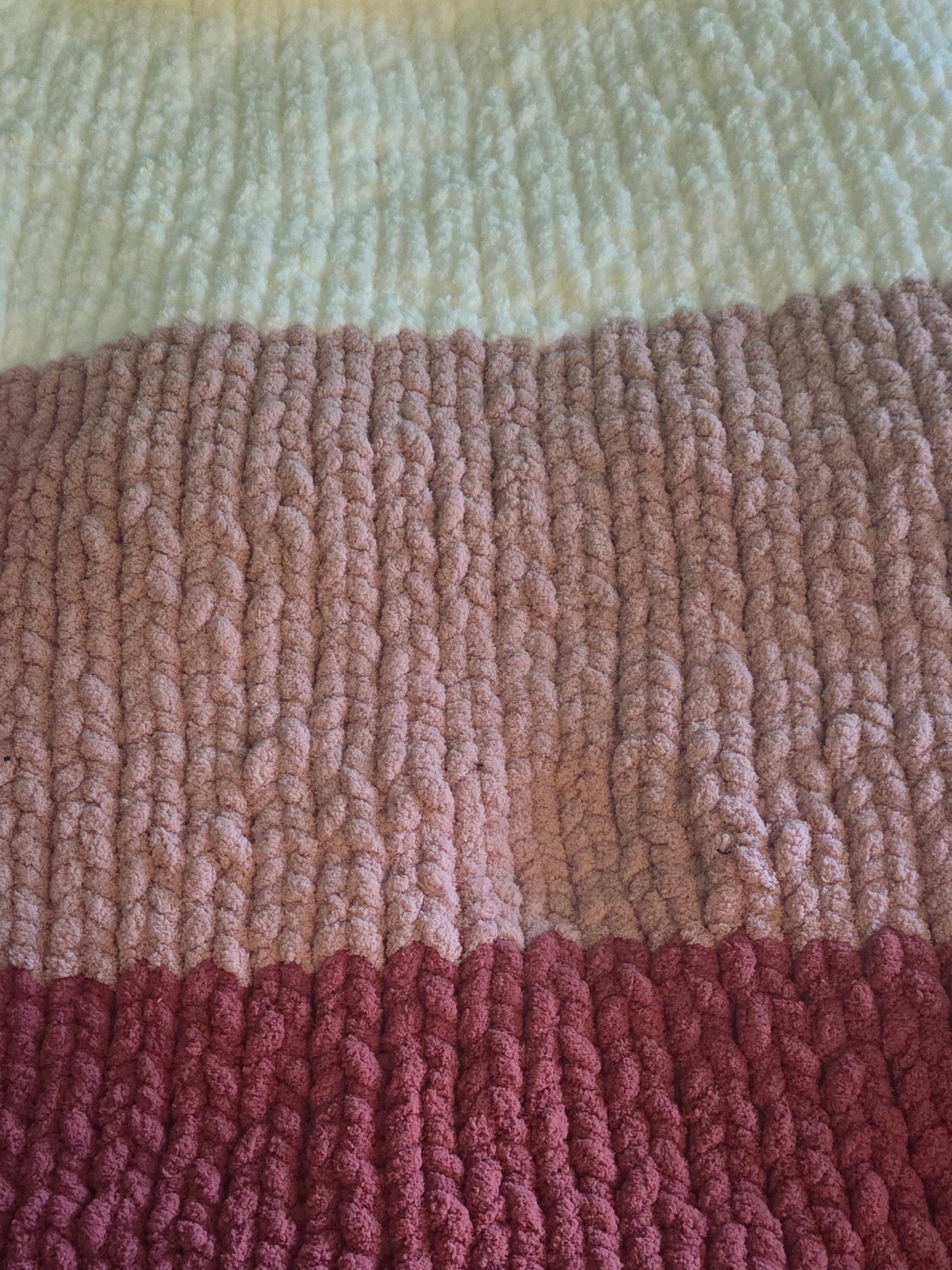 Chunky Knit Blanket - Standard Tricolor